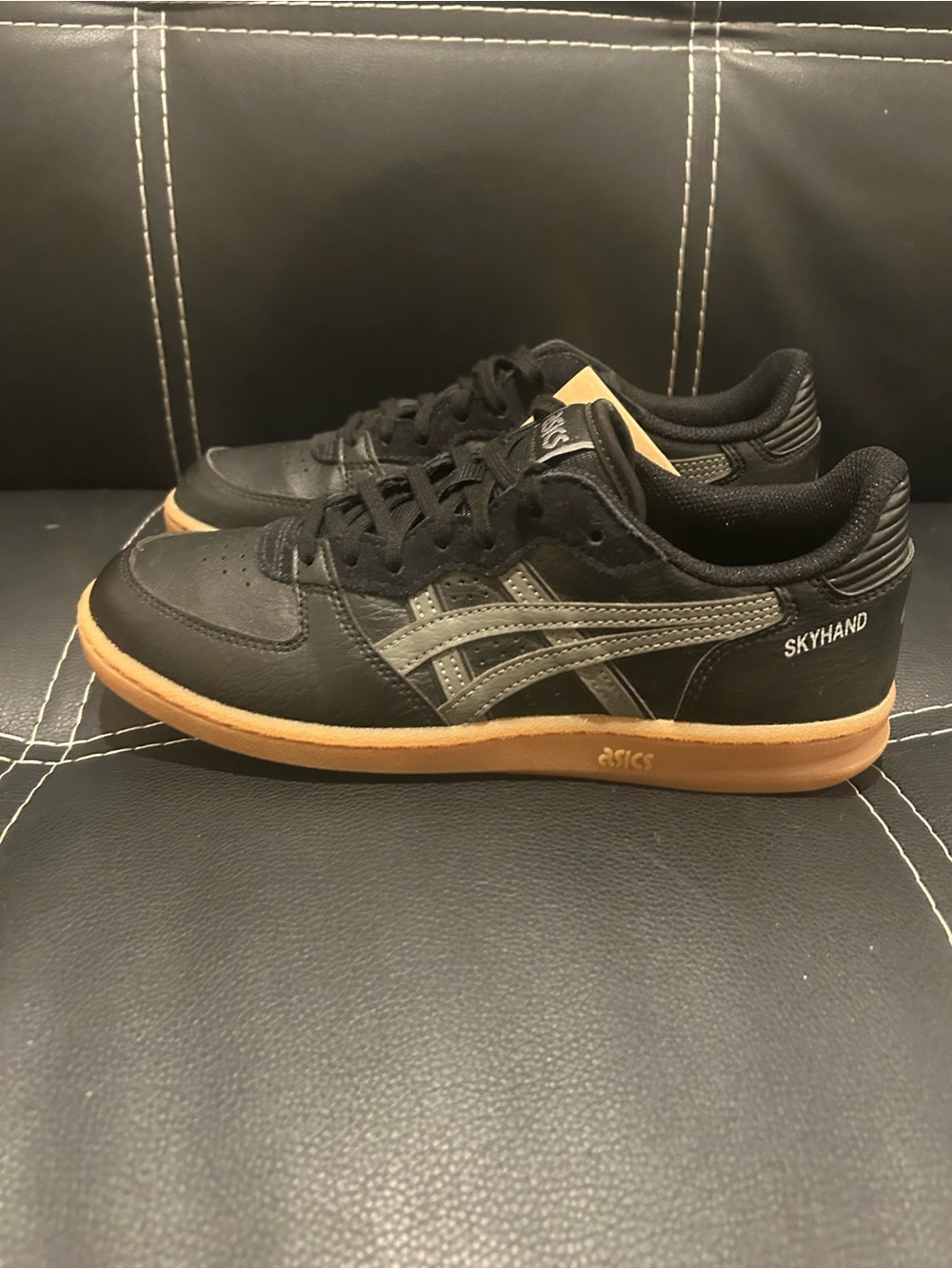 Asics Black and Gum Low-Top Sneakers